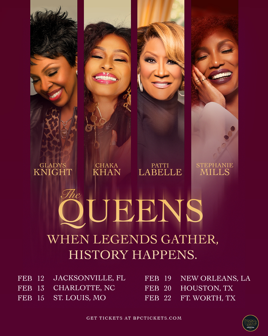Chaka Khan Queens! 4 Legends. 1 Stage. Tour Poster 2026